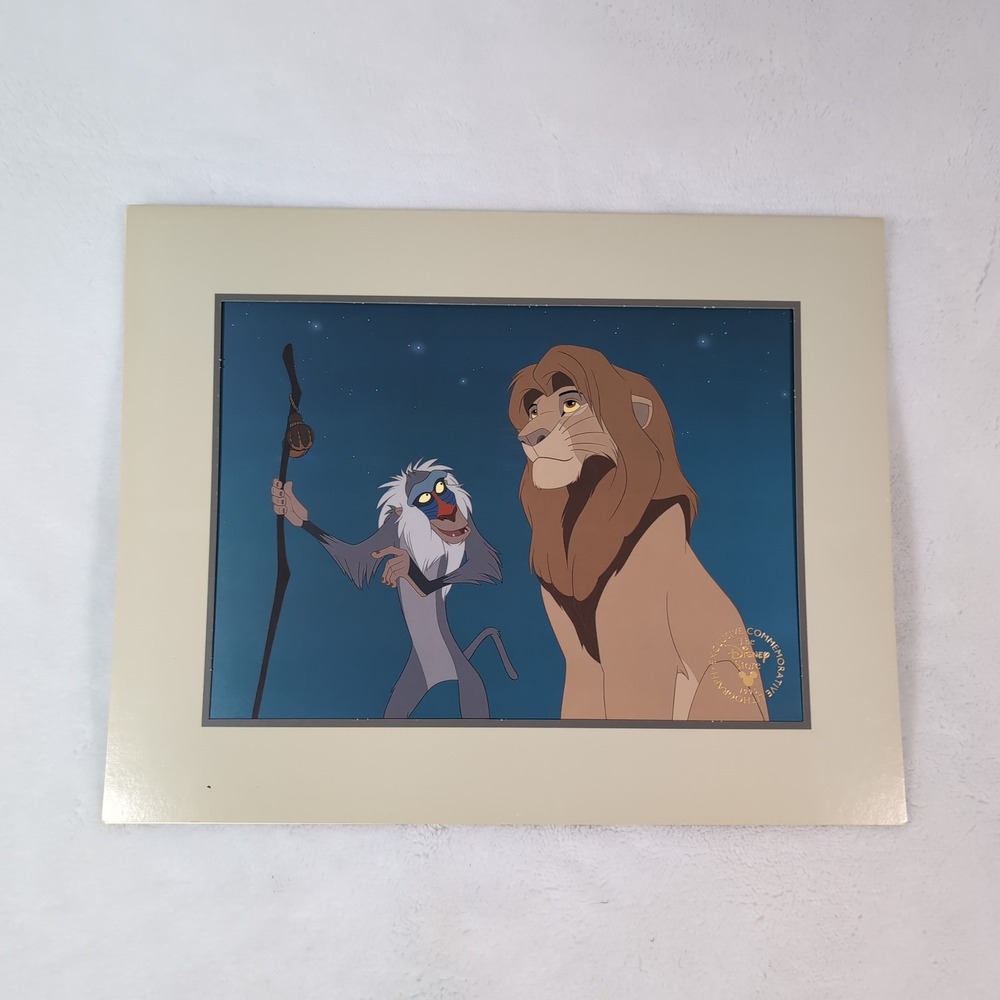 Disney Lion King Lithograph Simba Rafiki 1995 Commemorative Art Gold Stamp Seal‎